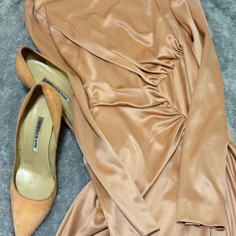 Vintage Handmade Long-Sleeve Peach 1930’s Gown